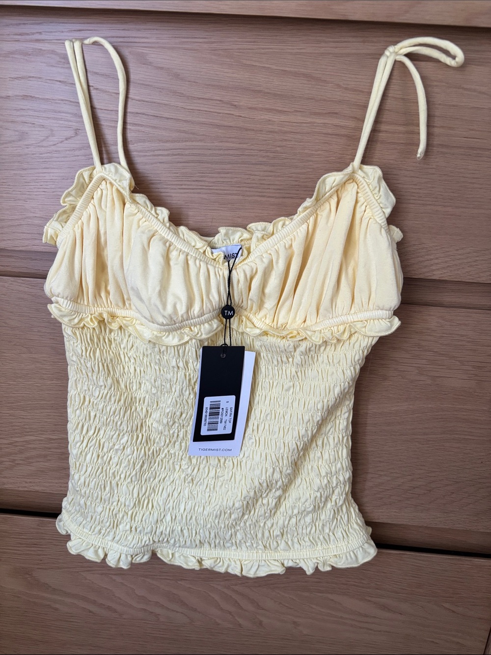 Tigermist Yellow Smocked Cami size small